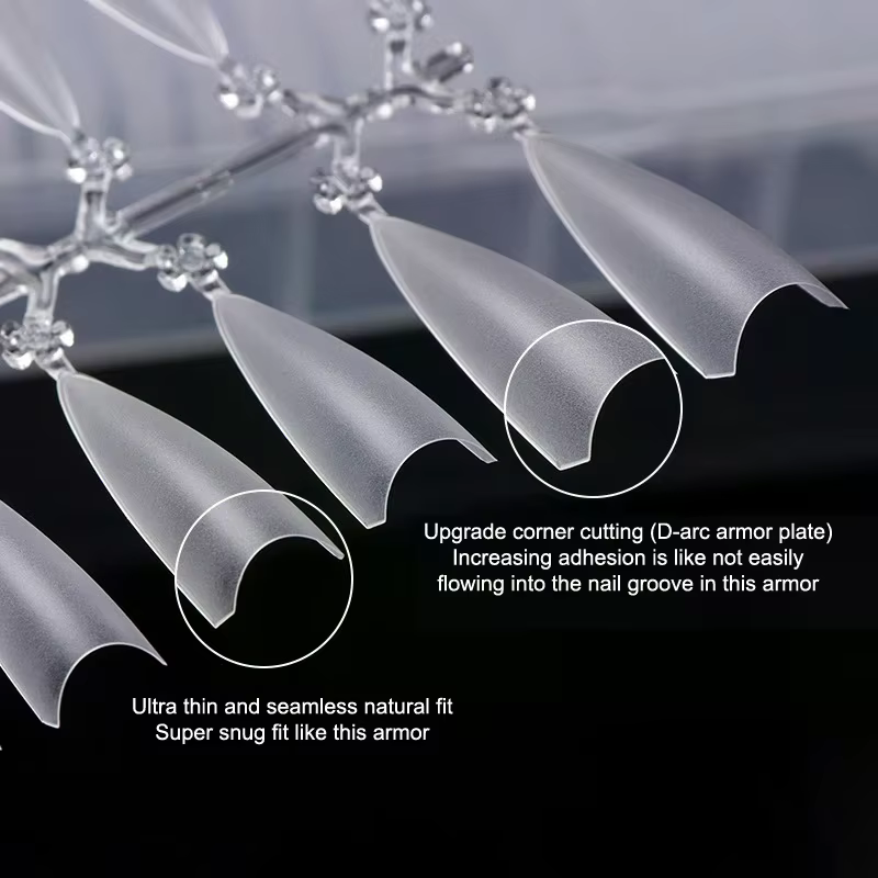 Faux ongles transparents Super D Arc longs