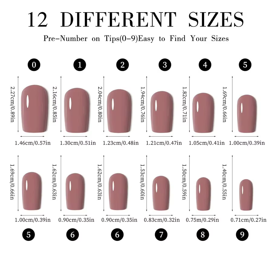 96 pièces rouge presse sur ongles moyen carré bordeaux cerise couleur unie faux