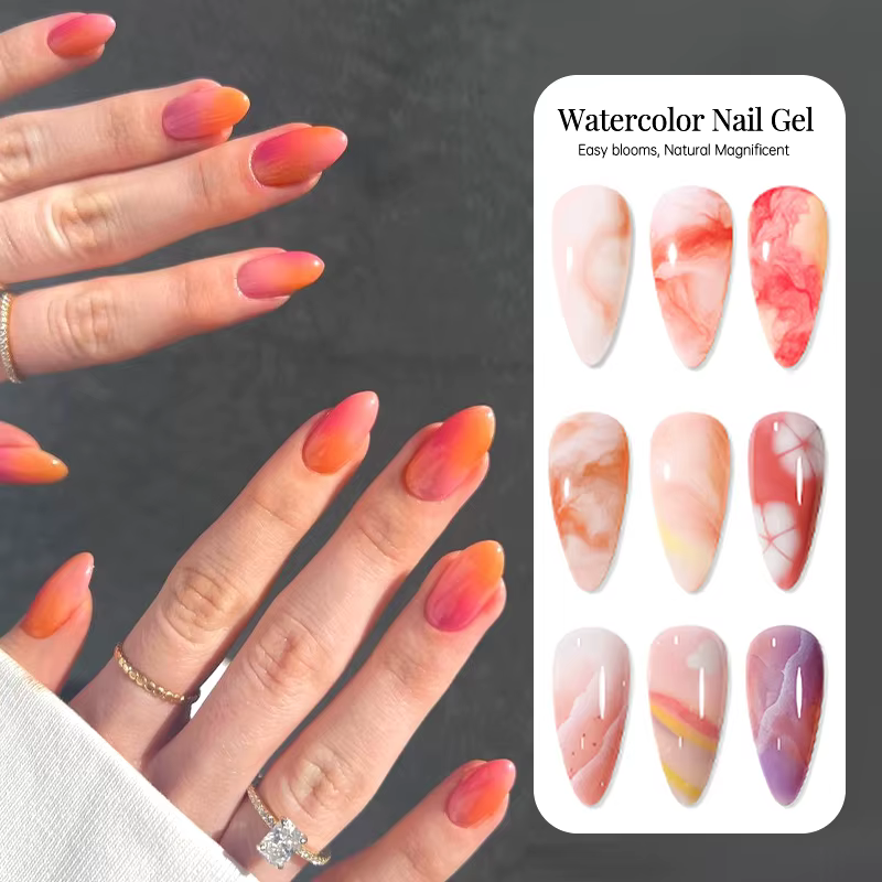 UR SUGAR 15ml Gel à ongles aquarelle transparent effet marbré dégradé blush