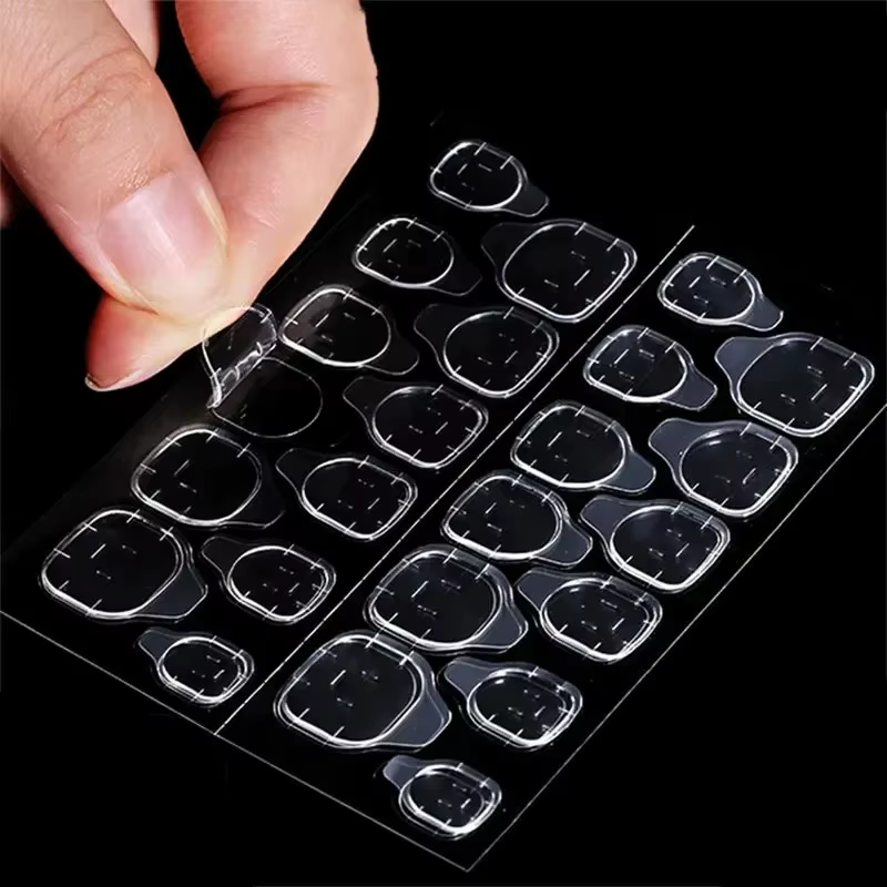 1/10/40/100 feuilles de colle gelée pour ongles Double face faux