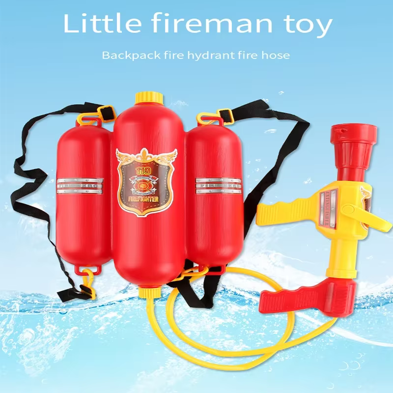 Pistolet à eau de pompier avec sac à dos, grande capacité, pour jeu de rôle et piscine