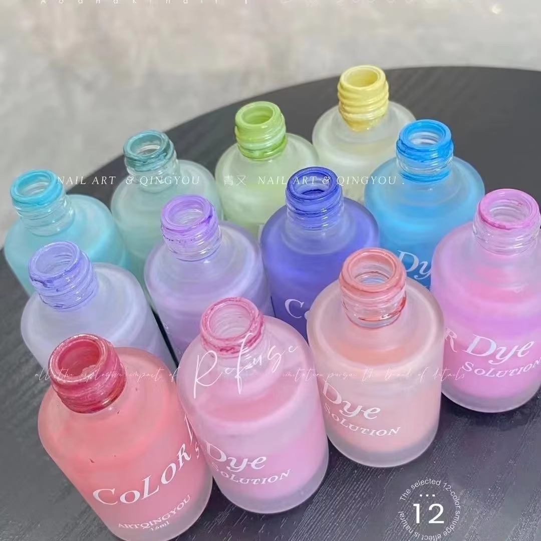  Kit de vernis gel effet nuage aquarelle 12 couleurs/ensemble pour nail art couleur macaron