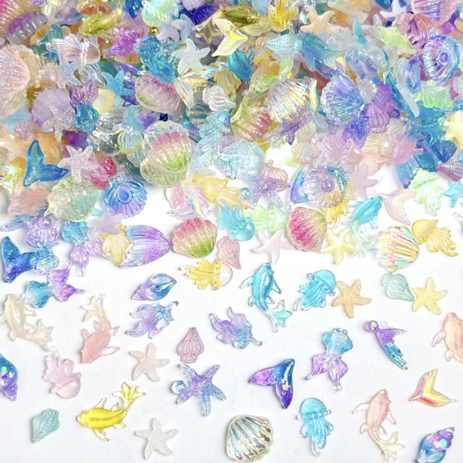 50/100 pièces créer une perle d'ongle de coquille de simulation 3D
