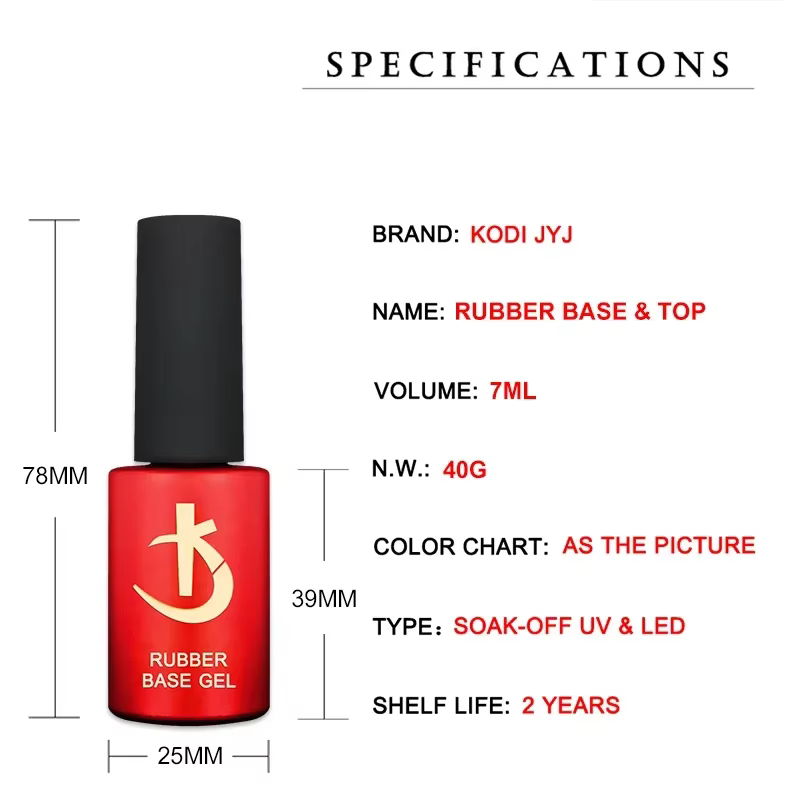 KODI JYJ dernier manteau de Base d'ongle épais 7ml vernis Gel pour manucure des ongles