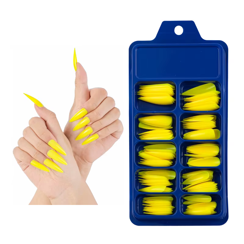 120 pièces/boîte couleur unie faux ongles conseils