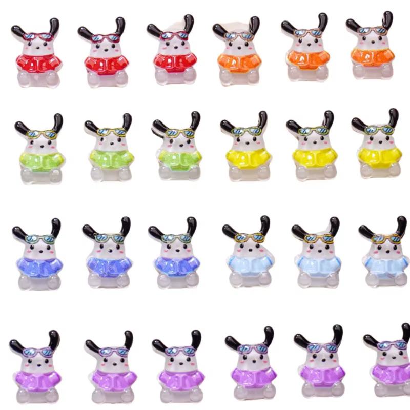 100 pièces/paquet de breloques pour ongles Happy Pochacco-art d'ongle de dessin animé 3D mignon