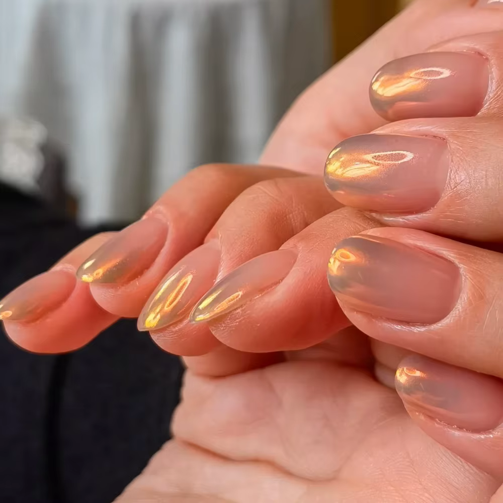 1 pot coucher de soleil Orange Aurora Chrome poudre à ongles 0.2g-Net clair de lune miroir