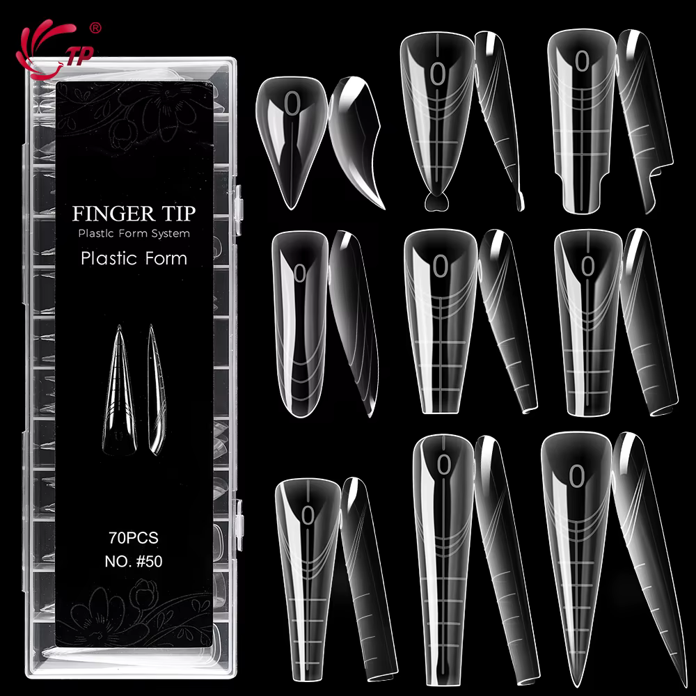 TP nouveau 70 pièces/140 pièces ongles clairs double forme couverture complète système d'extension d'ongle construction