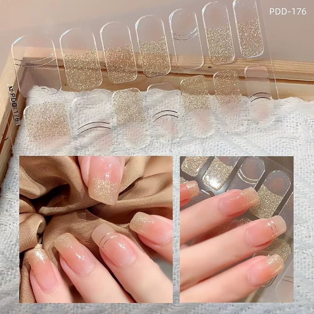 14 bandes d'autocollants pour ongles en Gel