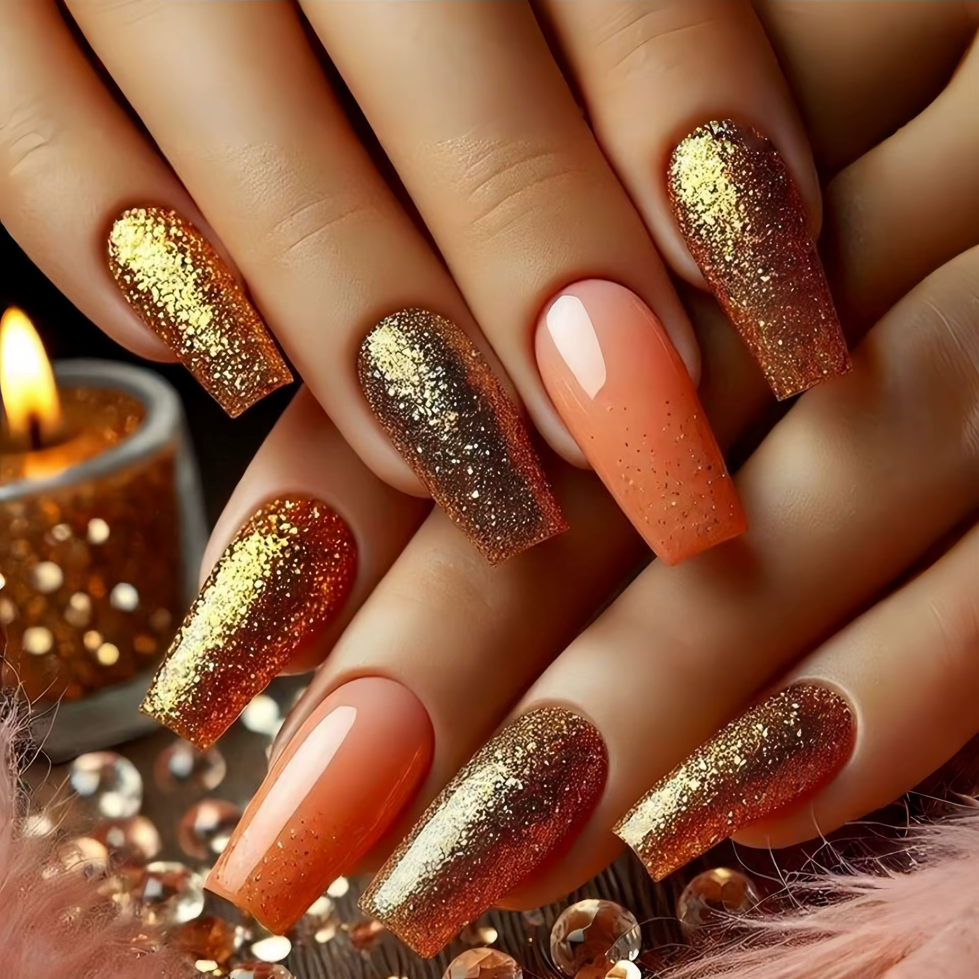 Faux ongles courts mi-longs pour femmes