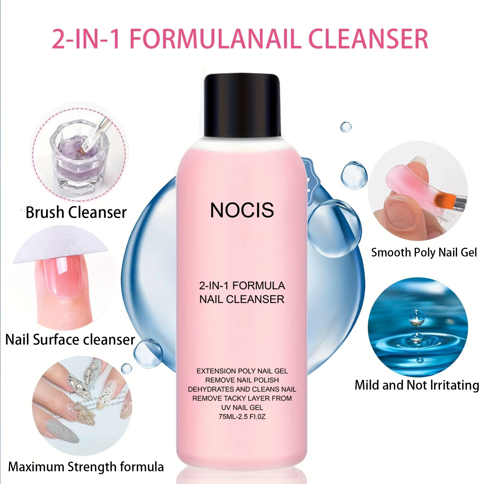 Gel nettoyant 2 en 1 pour ongles et dissolvant de vernis
