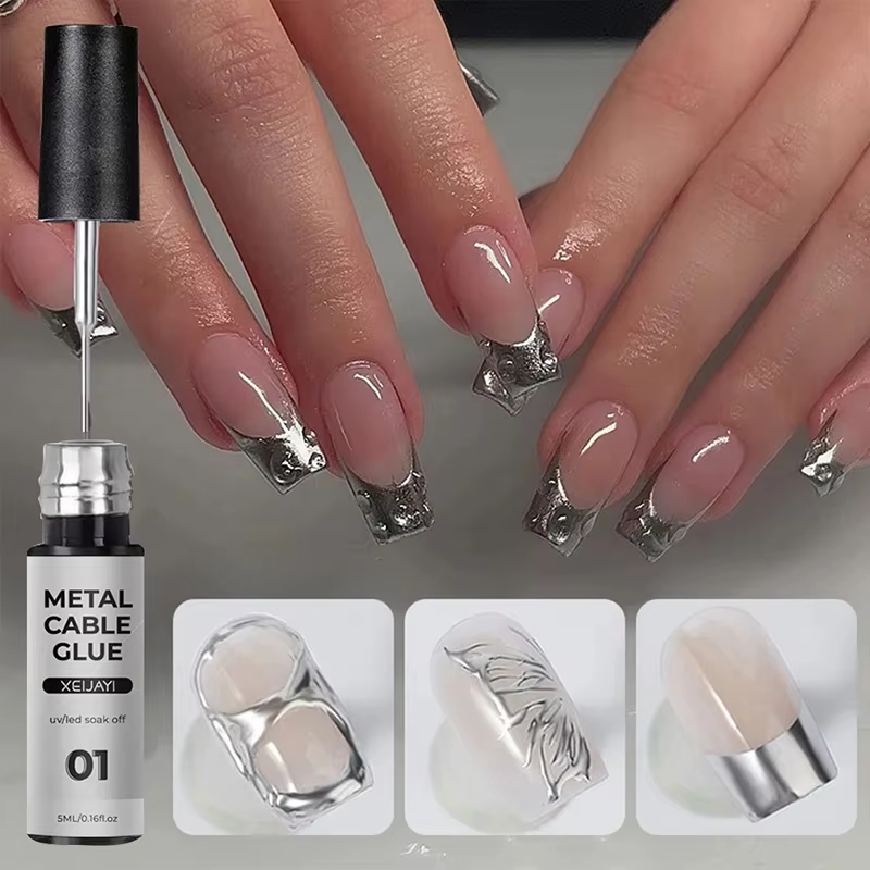Vernis à ongles en Gel métallique argenté Super brillant