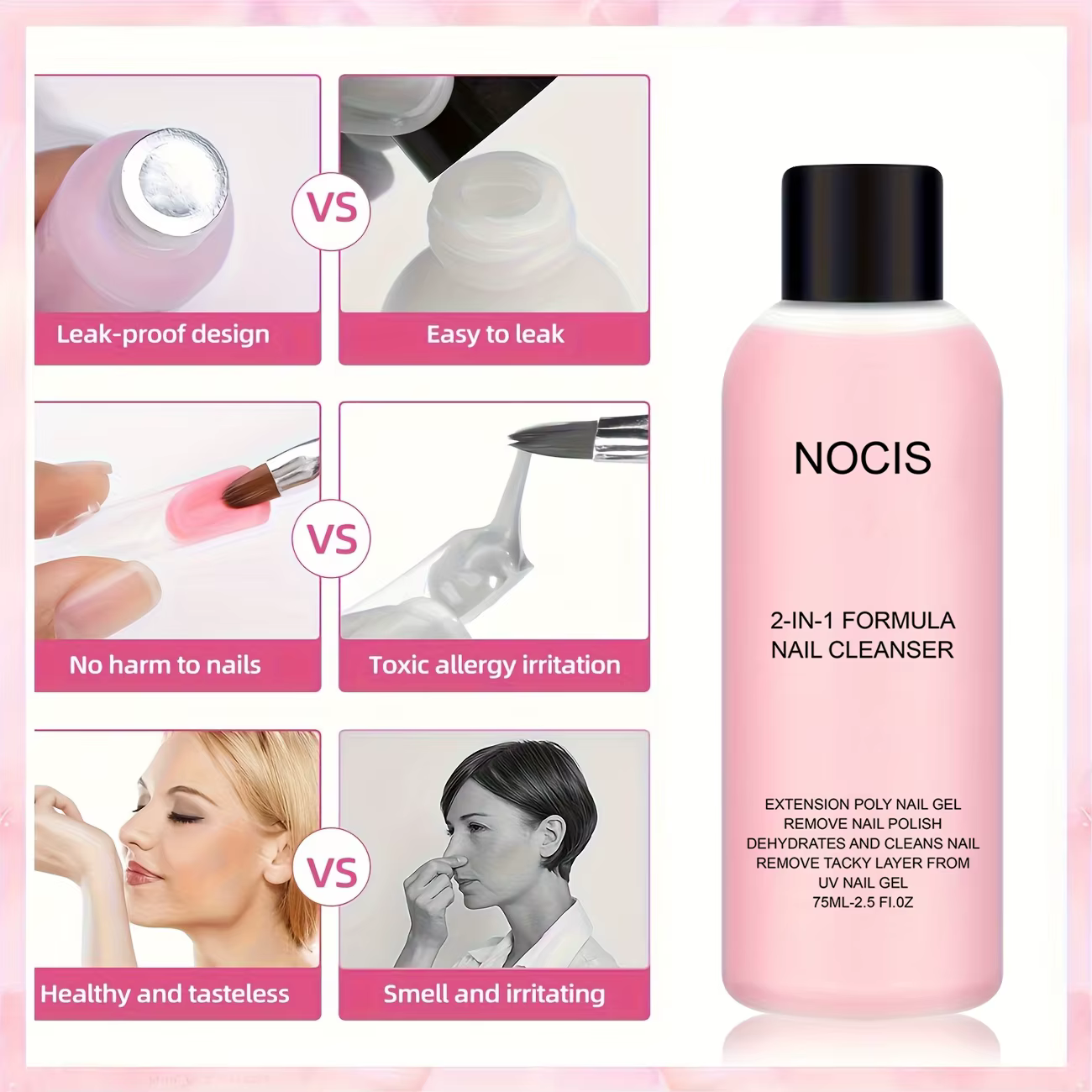 Gel nettoyant 2 en 1 pour ongles et dissolvant de vernis