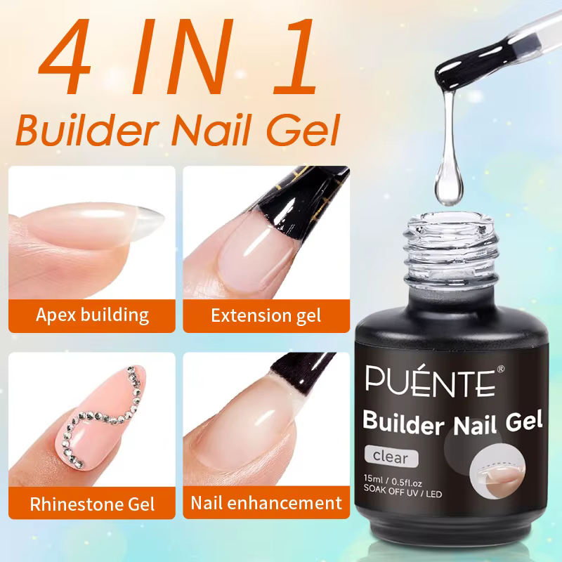PUENTE 15ML constructeur ongles Gel Transparent Extension