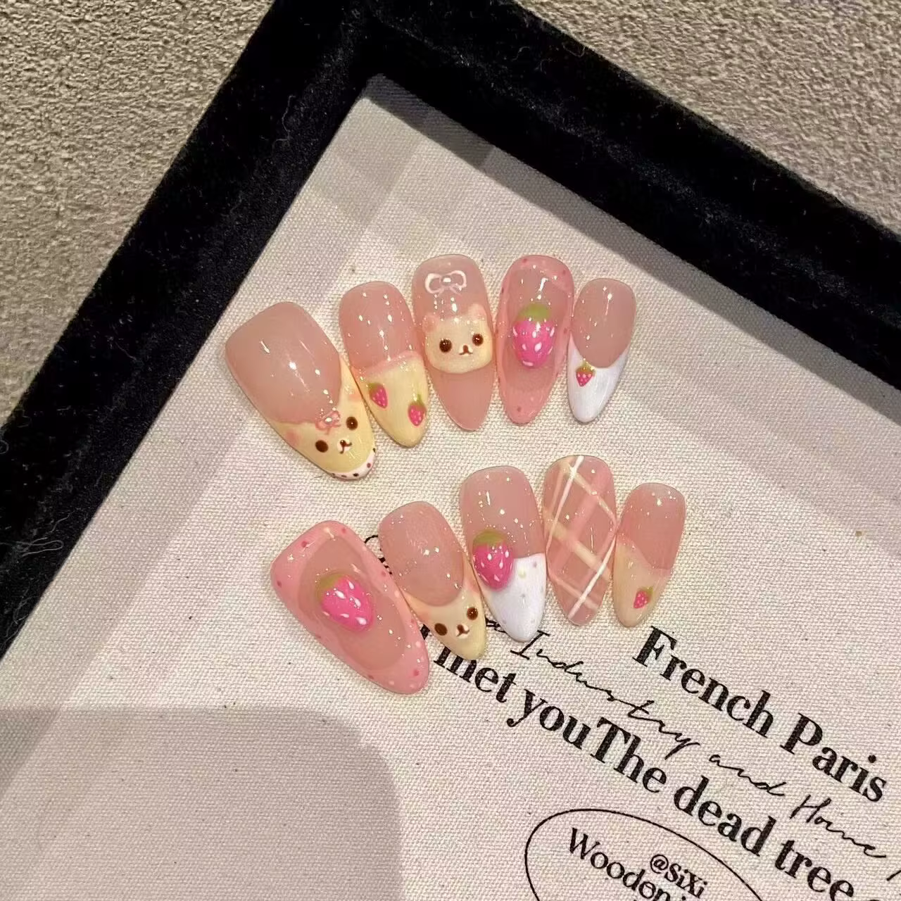 10 faux ongles en acrylique à presser