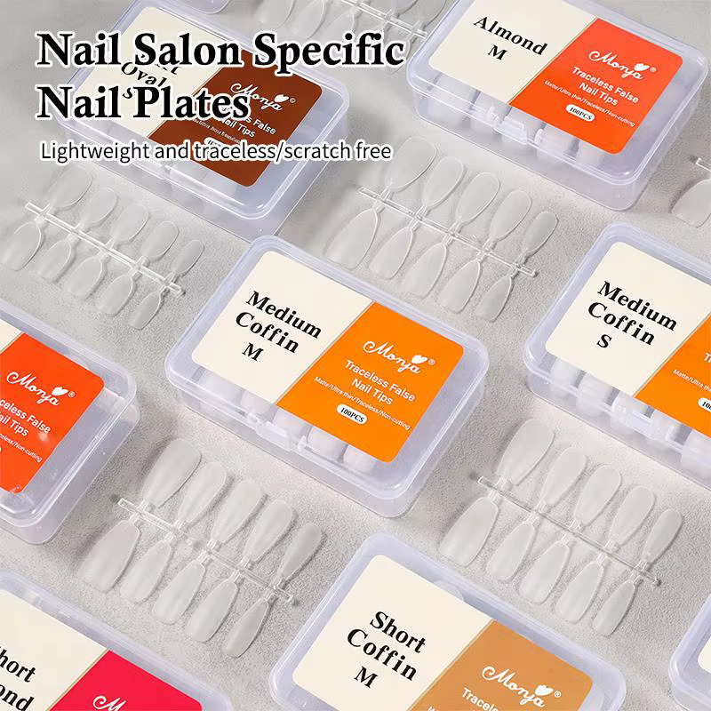 100 faux ongles en gel souple à presser