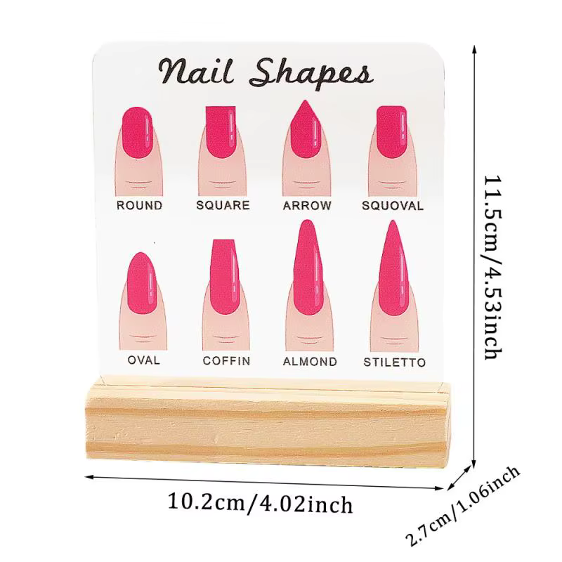 Panneau d'affichage de formes d'ongles