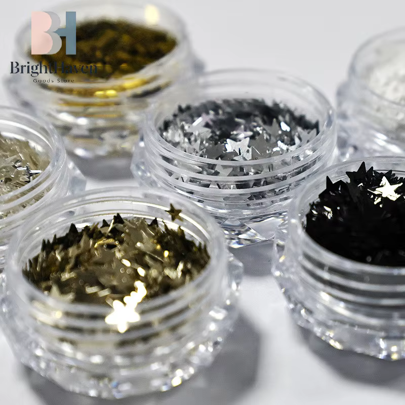 1 pot de paillettes étoiles scintillantes mini 1 mm pour ongles