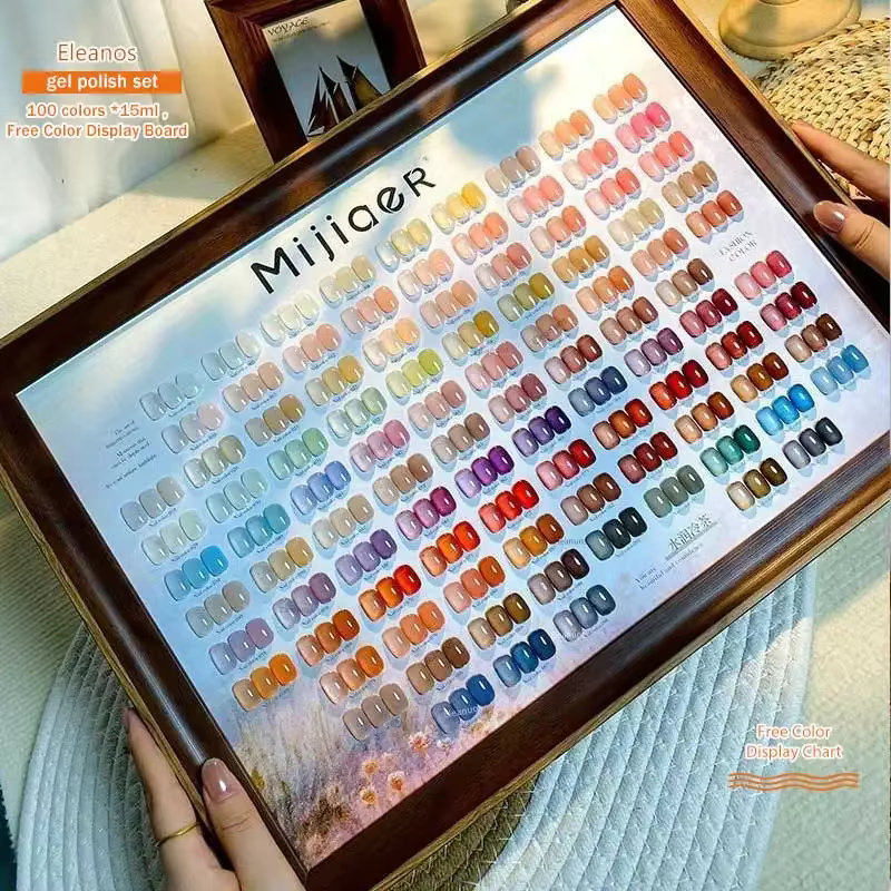 Eleanos glacé 100 pièces * 15ml vernis Gel gelée transculente avec carte de couleur exclusive pour Salon de manucure UV