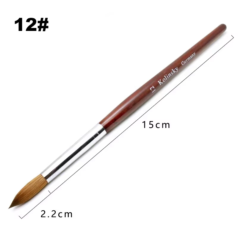 Kolinsky-Brosse à Ongles en Acrylique avec Manche en Bois