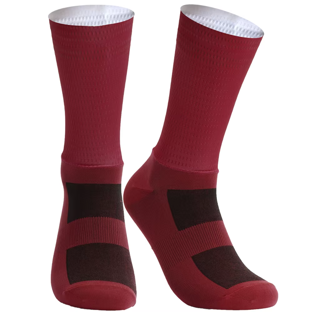 Antidérapant été Aero vélo équipe cyclisme nouvelles chaussettes Gel de silice respirant Pro course chaussettes de sport hommes femmes Calcetines Ciclismo