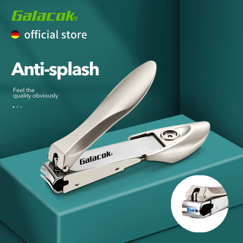 【Design anti-éclaboussures】 Coupe-ongles professionnel en acier inoxydable – Outil de manucure bionique avec poignée ergonomique pour une utilisation en voyage à domicile