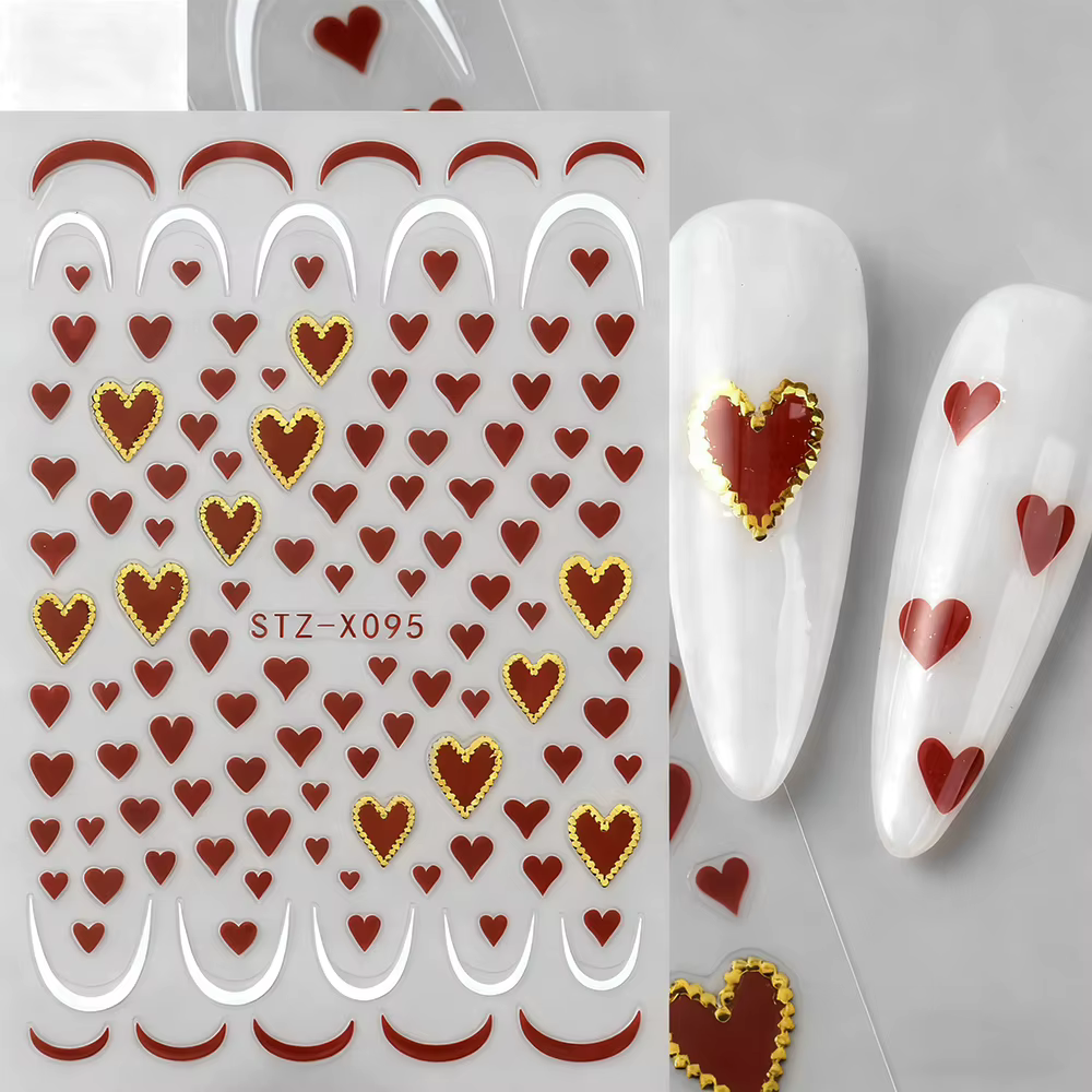 Autocollants 3D pour Nail Art de la saint-valentin