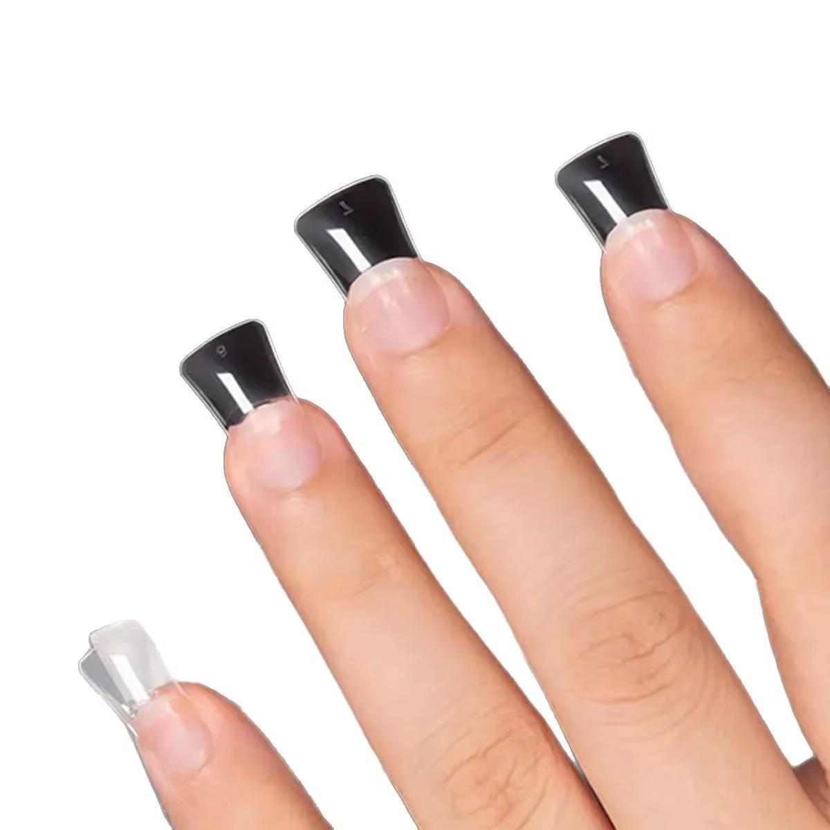 120 morceaux de transparent - couleur naturelle - pointes d'ongles courtes en forme de bec de canard