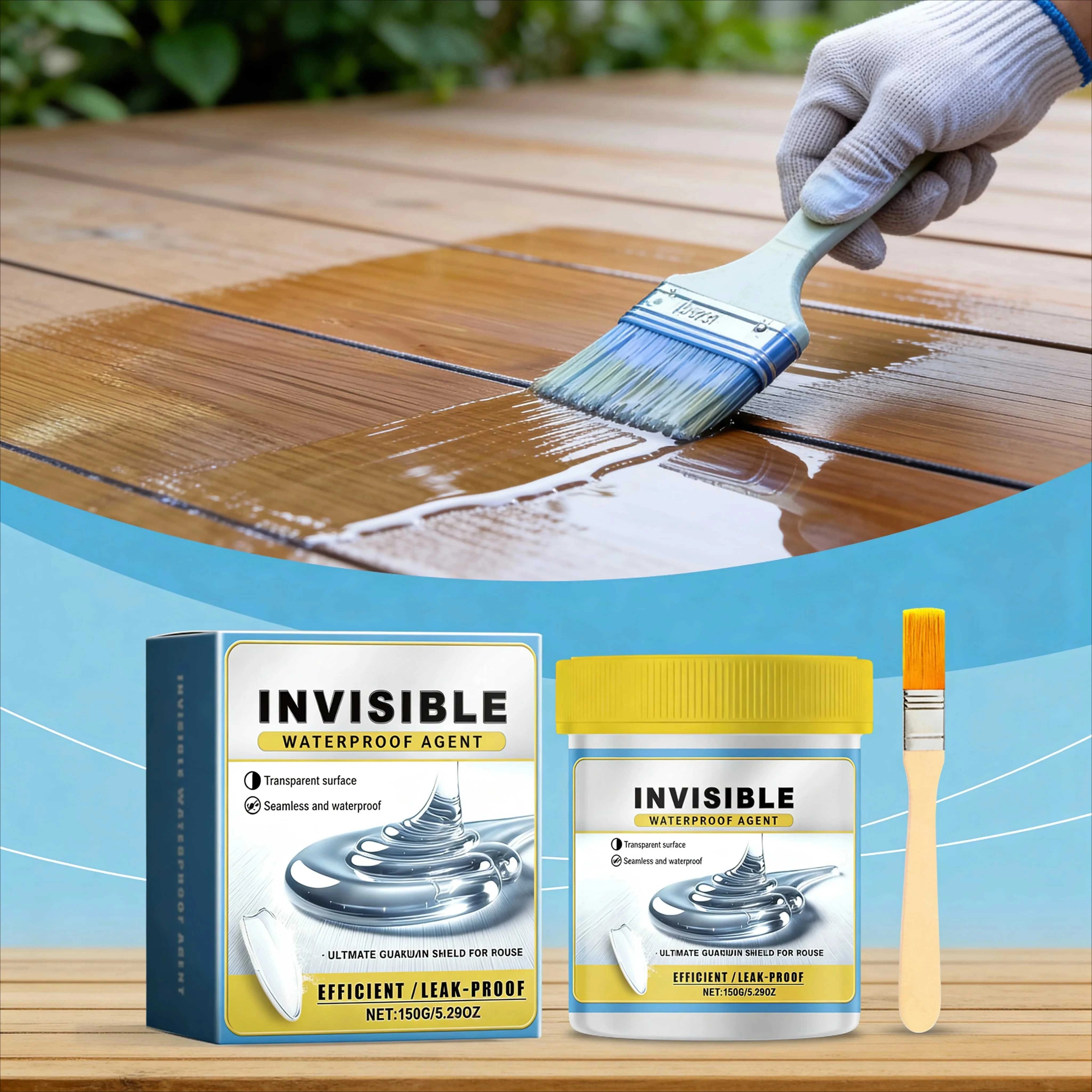 Scellant transparent imperméable utilisé pour la réparation des fuites de toiture, la réparation des carreaux de salle de bain, le bricolage, les murs en béton, séchage rapide, livré avec un pinceau