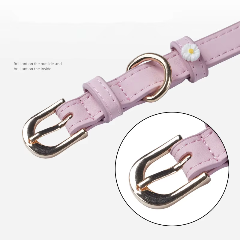 Collier en cuir PU pour animal de compagnie, accessoires mignons pour chien, ULde traction en alliage, boucle de cou pour chat, nounours et schnauzer, détruire et décorer