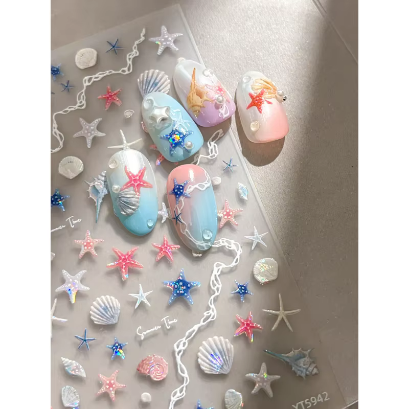 Autocollants pour ongles en forme d'étoile de mer