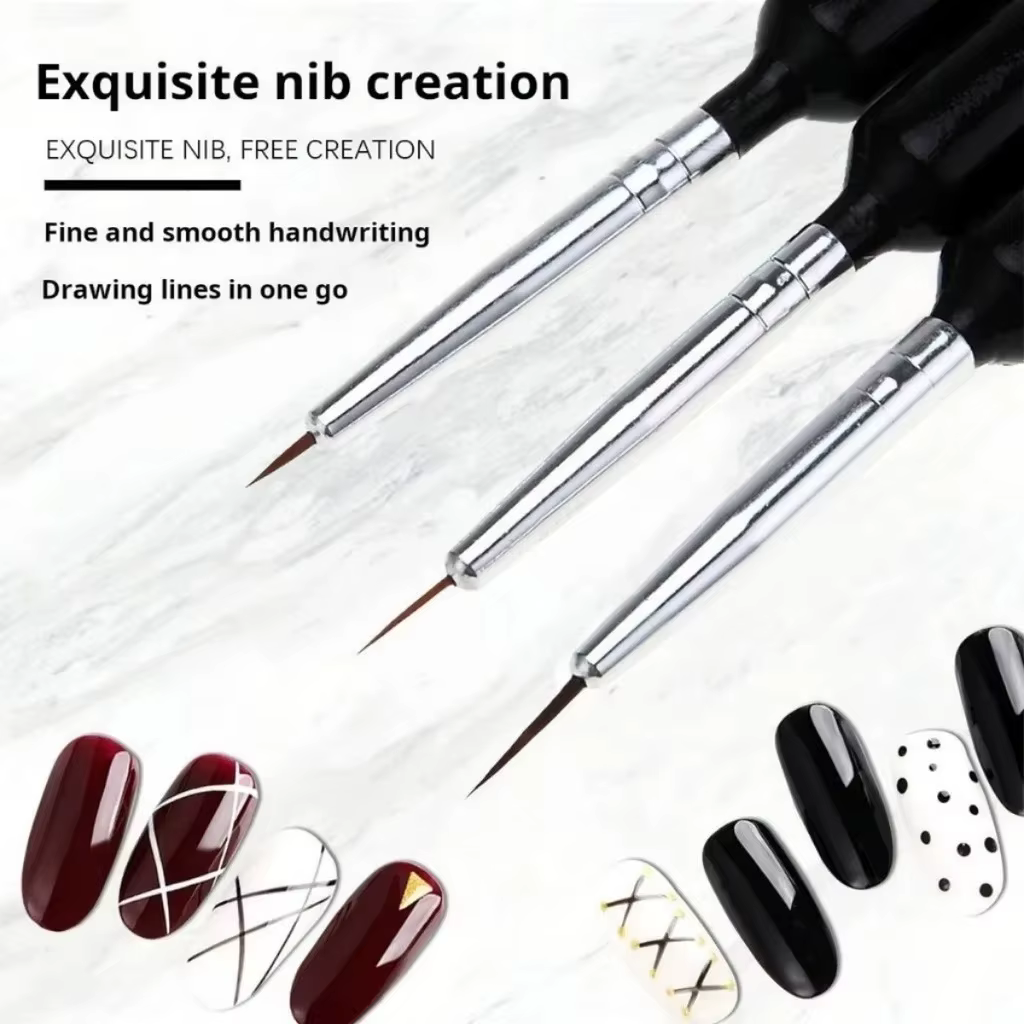 LULAA – ensemble de 3 pinceaux pour nail art