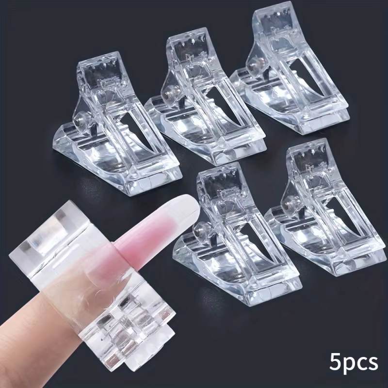 5 pinces à ongles en cristal pour extensions