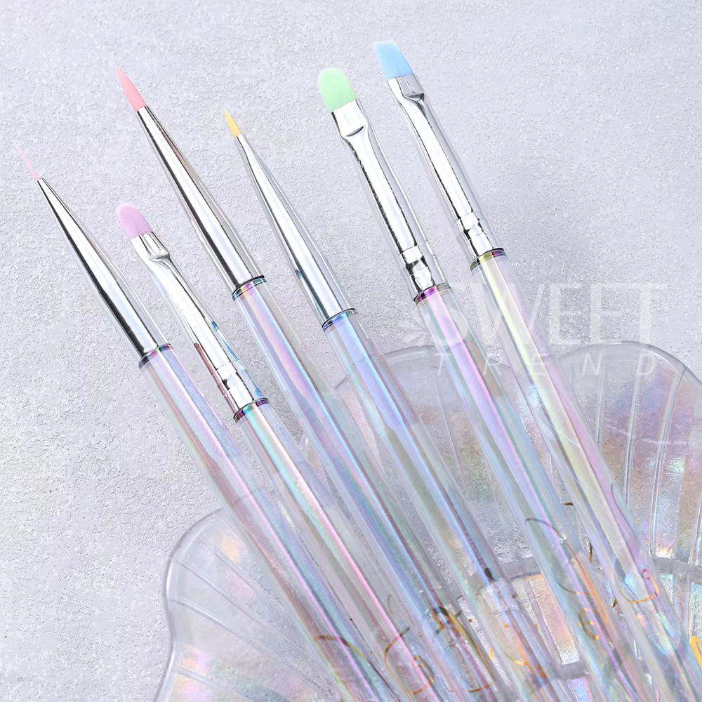 SWEET TREND - Lot de 6 pinceaux pour nail art