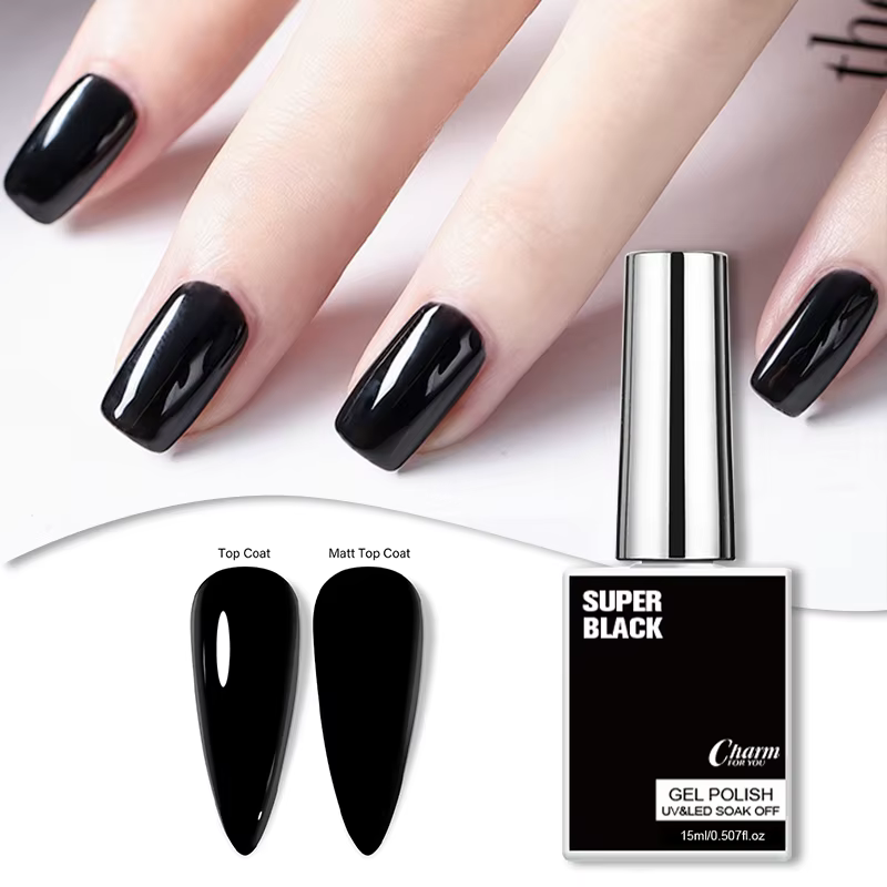 Vernis à ongles gel noir intense 15ml UV LED Soak Off