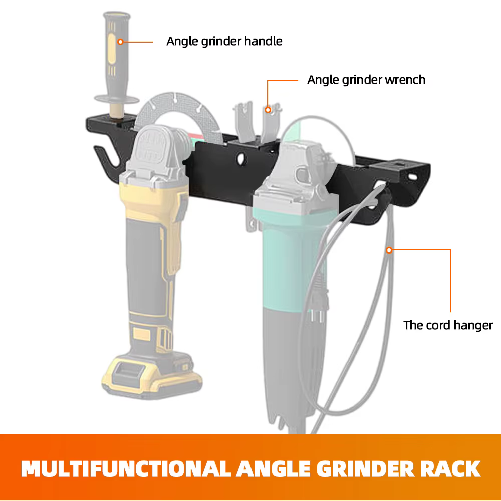 Support de meuleuse d'angle, support à outils en métal Durable avec cintre pour cordon, support mural pour polisseuses, couteaux, organisateur de Garage d'atelier
