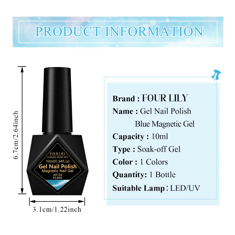 Vernis à ongles Gel magnétique chat bleu