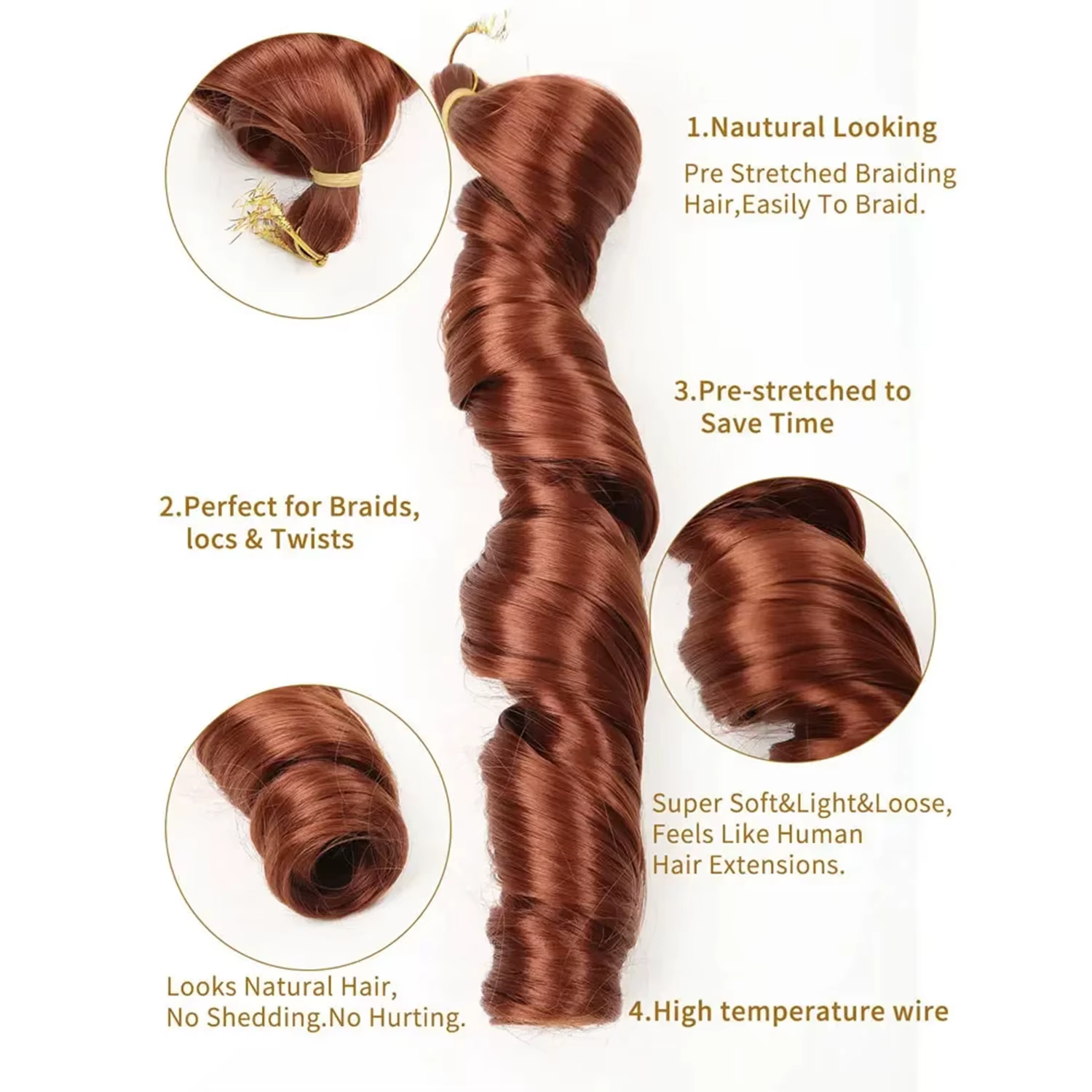 Extensions de cheveux synthétiques pour tresses françaises