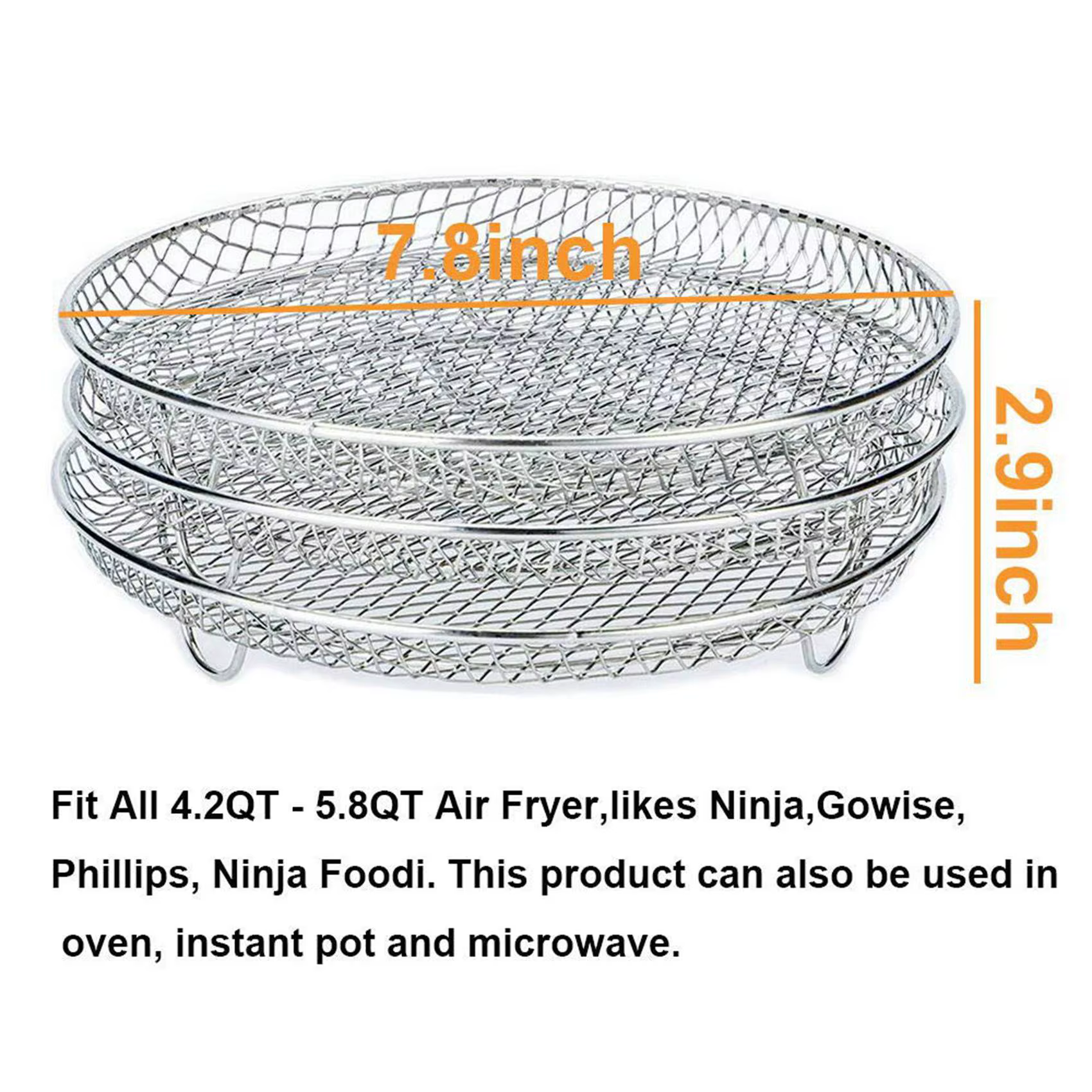 Accessoires de friteuse à Air A98G-6X, trois supports empilables pour friteuse à Air Gowise Phillips USA Cozyna Ninja, support de friteuse à Air