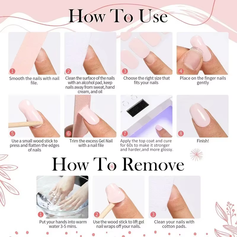 Bandes de gel semi-durcies pour ongles