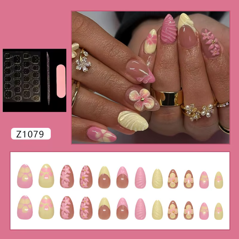 Faux ongles à presser en amande