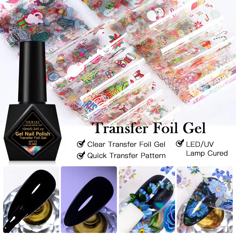 Vernis à ongles semi-permanent en gel de transfert de 10 ml pour autocollants adhésifs
