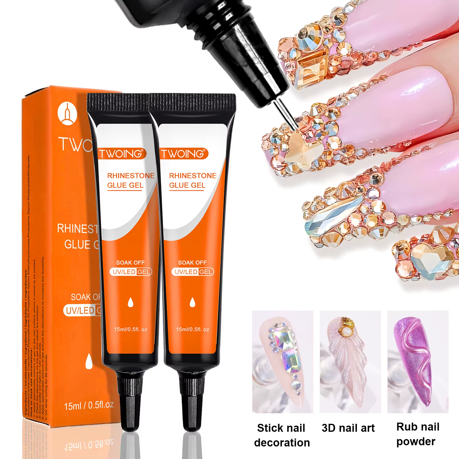 Colle à ongles Gel 15mL pour strass pour ongles