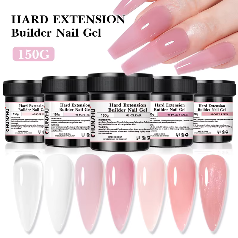 CHUNSHU 150ML Gel constructeur blanc laiteux pour Extension d'ongles auto-nivelant Gel dur renfort Camouflage Gels pour ongles