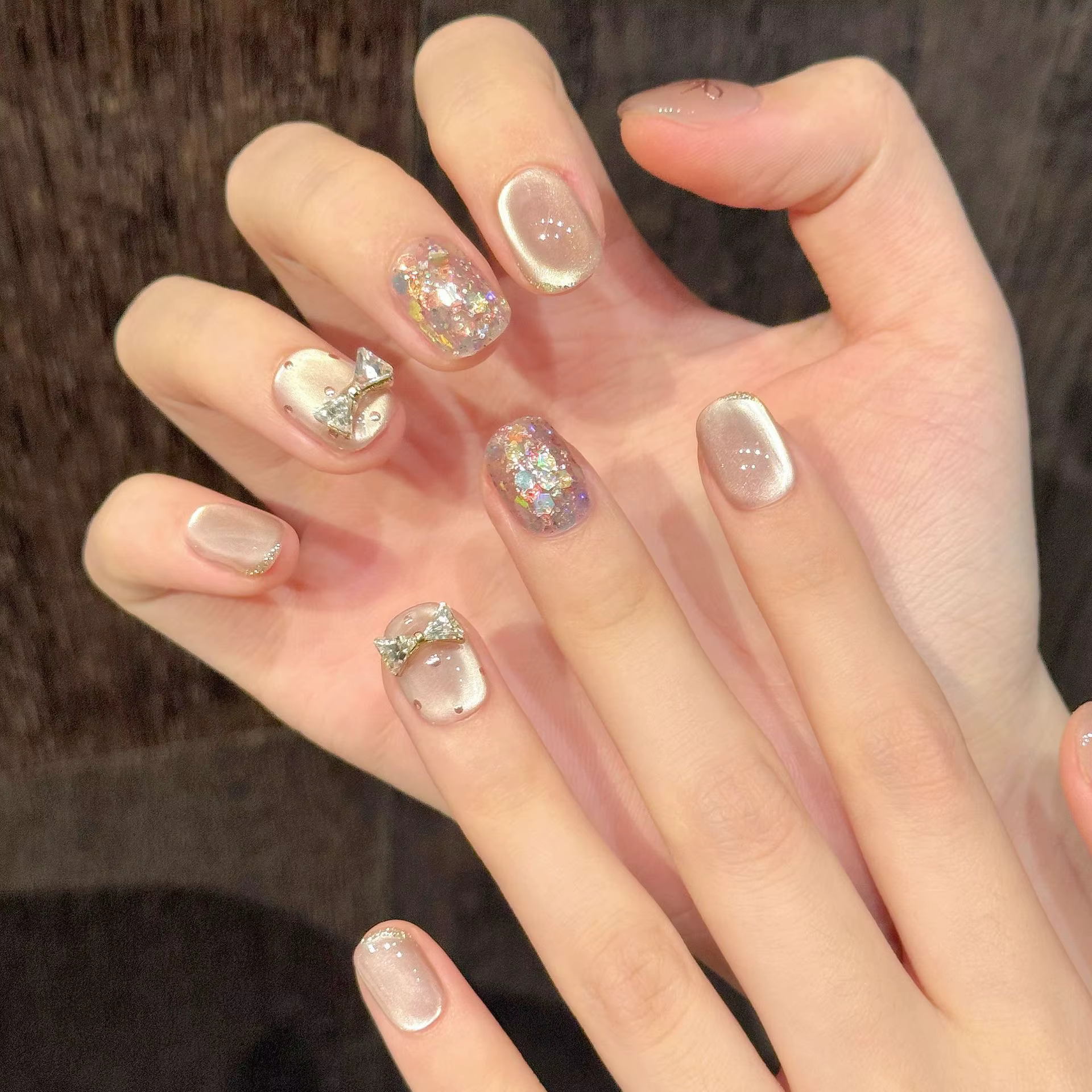 10 pièces de faux ongles ronds faits à la main
