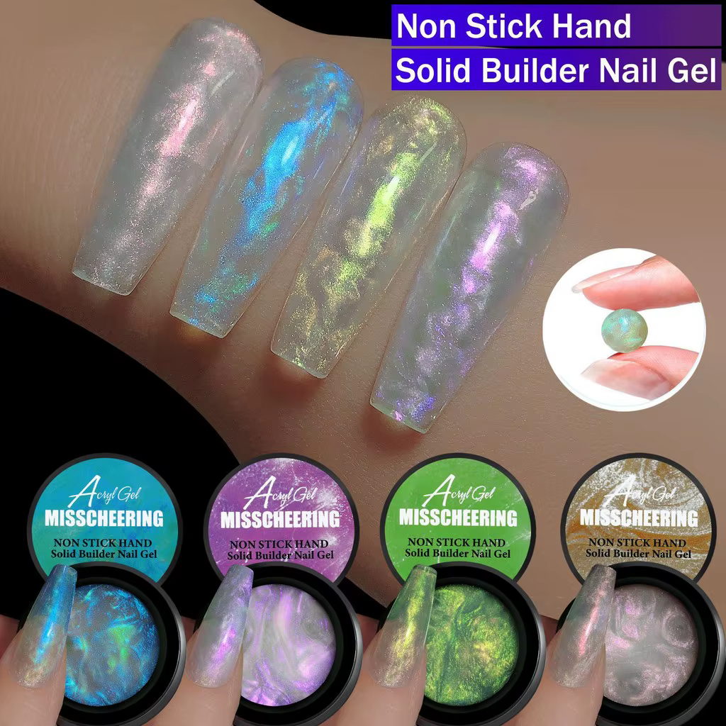 Gel de sculpture 3D Aurora Pearl Mermaid - Gel de modelage antiadhésif pour extensions d'ongles