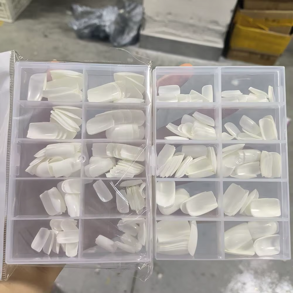 120 pièces/boîte blanc pur presse sur ongles 10 tailles court carré couverture complète faux