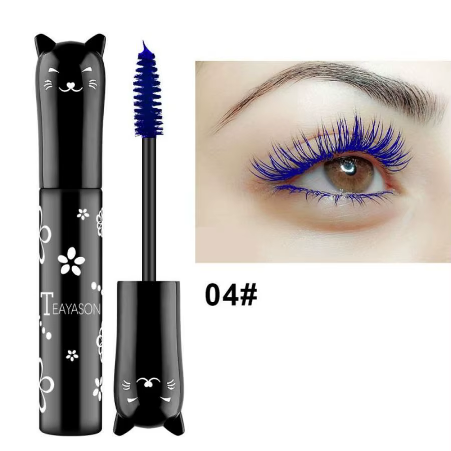 Mascara 6 couleurs avec grande tête de brosse, facile à appliquer, ne se décolore pas, blanc, violet, bleu royal, argent, café, pas facile à tacher, mascara et gel pour sourcils