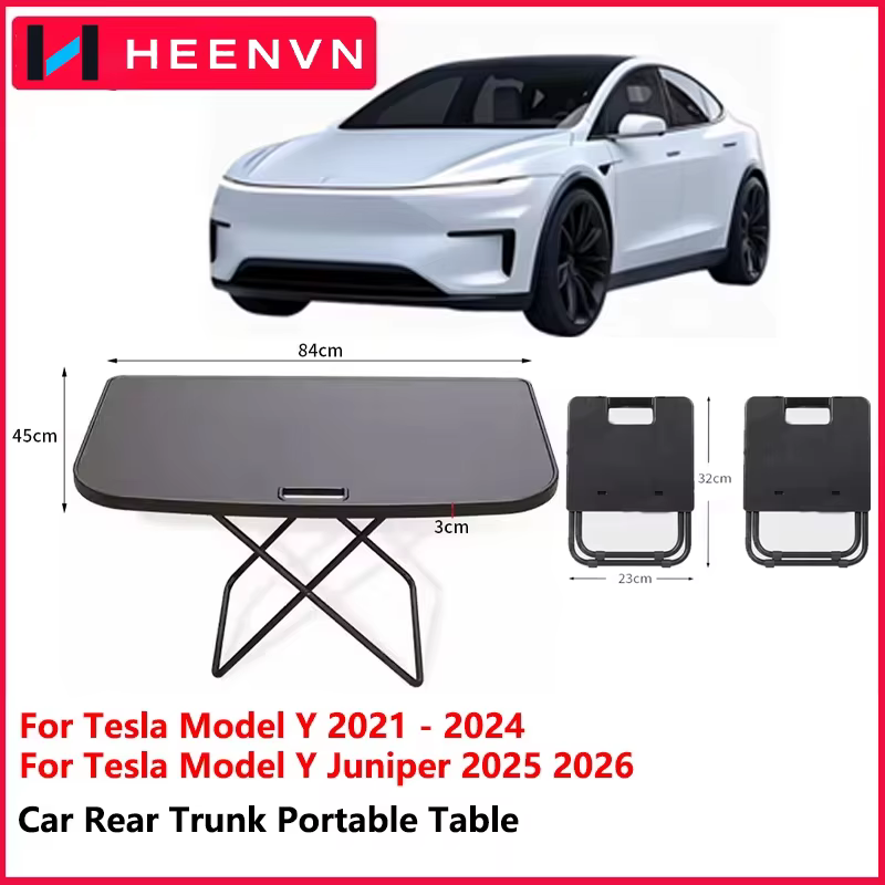 Table de pique-nique portable Heenvn Model Y Juniper 2025 2026 pour coffre de Tesla Model Y, pliable, pour voyage, travail, repos, camping, accessoire