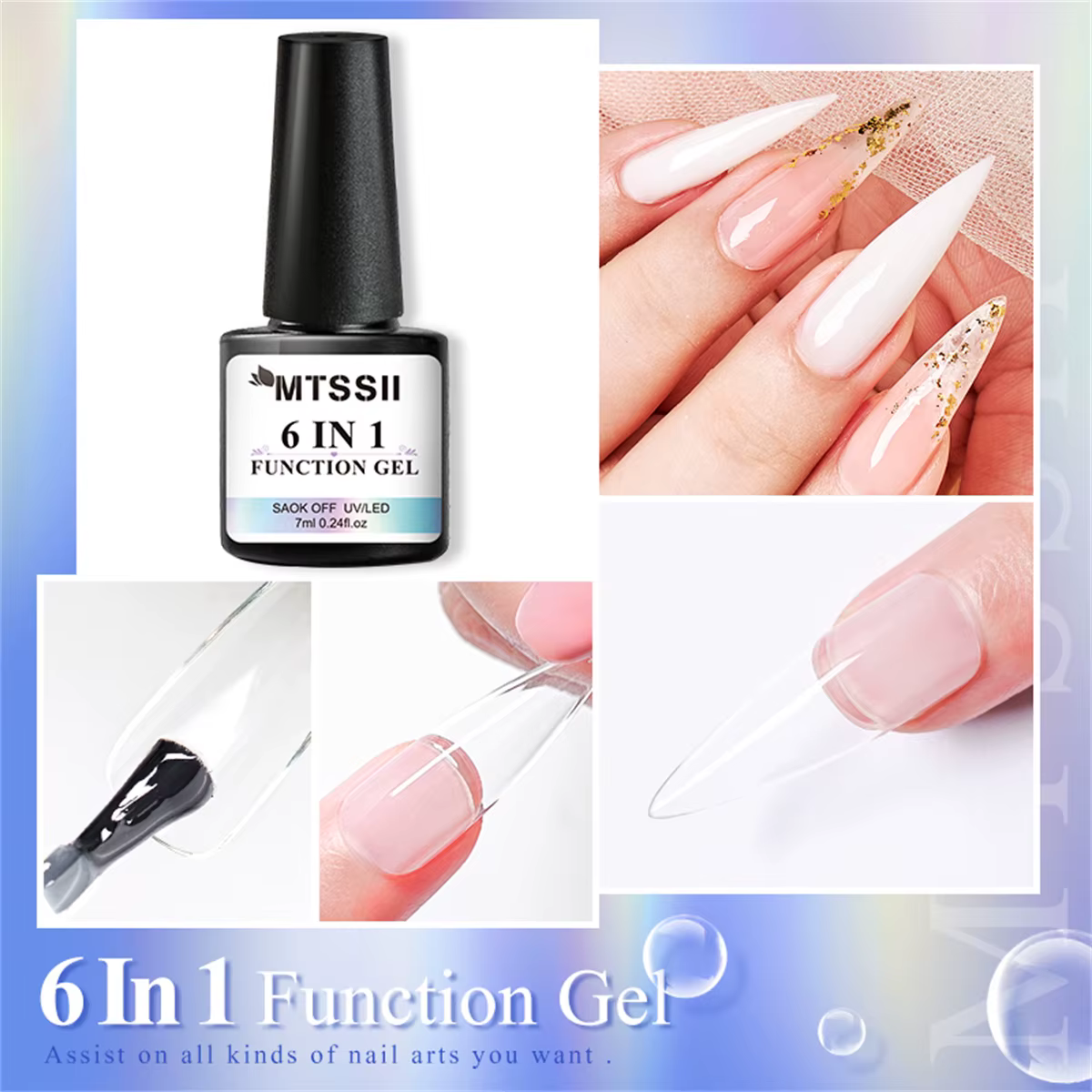 Gel de colle pour ongles 6 en 1